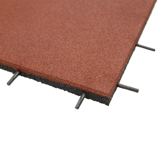 RevTime 4 pks Interlocked Rubber Tiles 20"x20"x1" (500x500x25mm) Playground, Outdoor Gym Floor, Safety Rubber Pavers