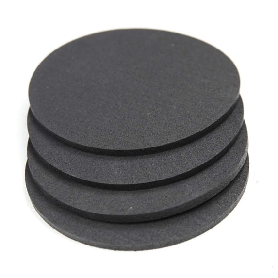 RevTime 6" Round Rubber Trivet, Rubber Cork Mats, (Pack of 4) Black