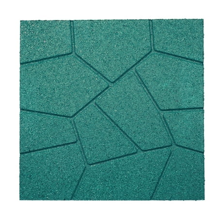 RevTime Dual-Side Garden Rubber Paver Green Safety Rubber Tile