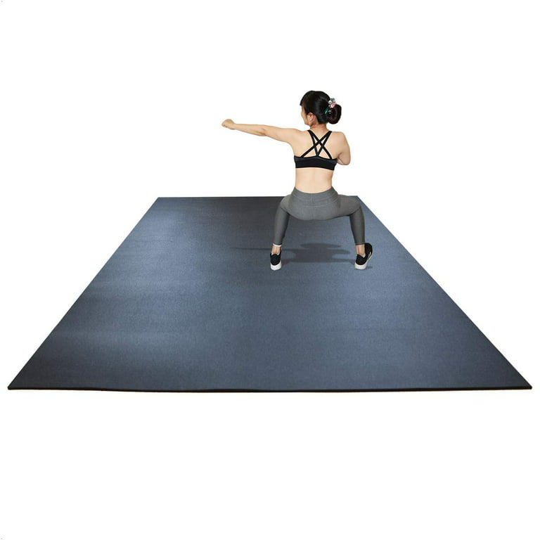 RevTime Extra Large Exercise Mat 8 x 6 feet (96 x 72 x 1/4+) 7 mm Thick  & High Density Mat for Home Cardio and Yoga Workouts, Durable Gym Mat