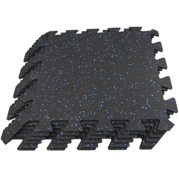 RevTime Interlocking Rubber Exercise Mats 20"x20"x1/4" (6mm)Puzzle GYM Mat,(6 packs with 10 EDGE)