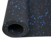 RevTime Rubber Treadmill Mat 6.5x3, Black with Blue Flecks