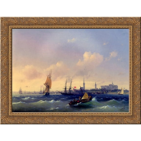 Reval 24x20 Gold Ornate Wood Framed Canvas Art by Aivazovsky, Ivan