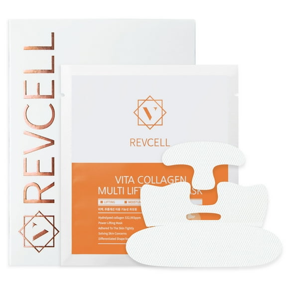 Revcell Vita Collagen Full Face Lifting Mask / 5sheets / 95g / White