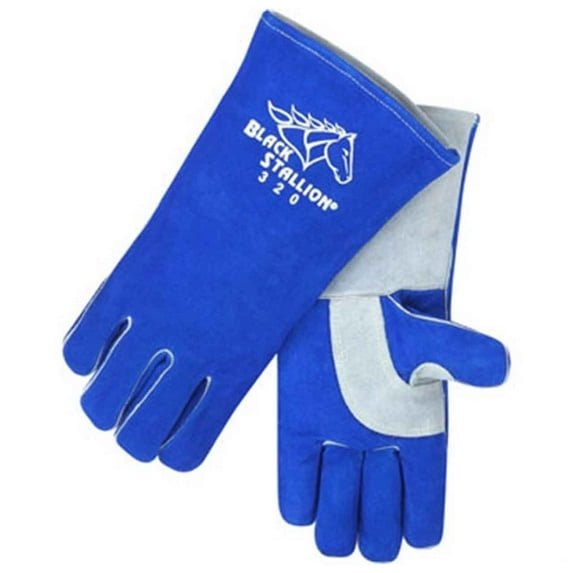 Black Stallion 320 Side Split Cowhide Stick Glove with CushionCore Liner, X-Large