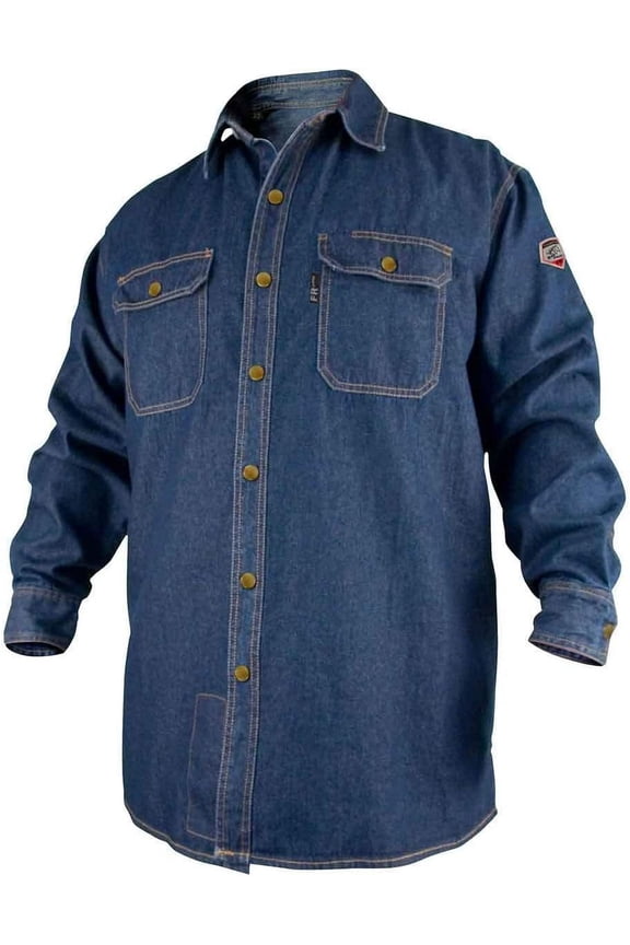 Revco FS8-DNM-XXL XX-Large Denim Fire Resistant Long Sleeve Cotton Welding Shirt