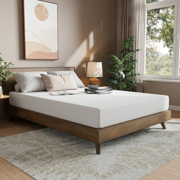 24/7 Indoor 8" Memory Foam Bedroom Mattress, White, King Size by 24/7 Shop At Home