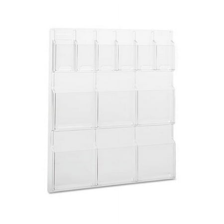 Reveal Clear Literature Displays 12 Compartments, 30w x 2d x 34.75h, Clear