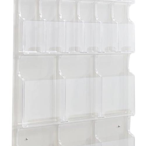 Reveal Magazine & Pamphlet Display, Clear Literature Rack, Fits 12