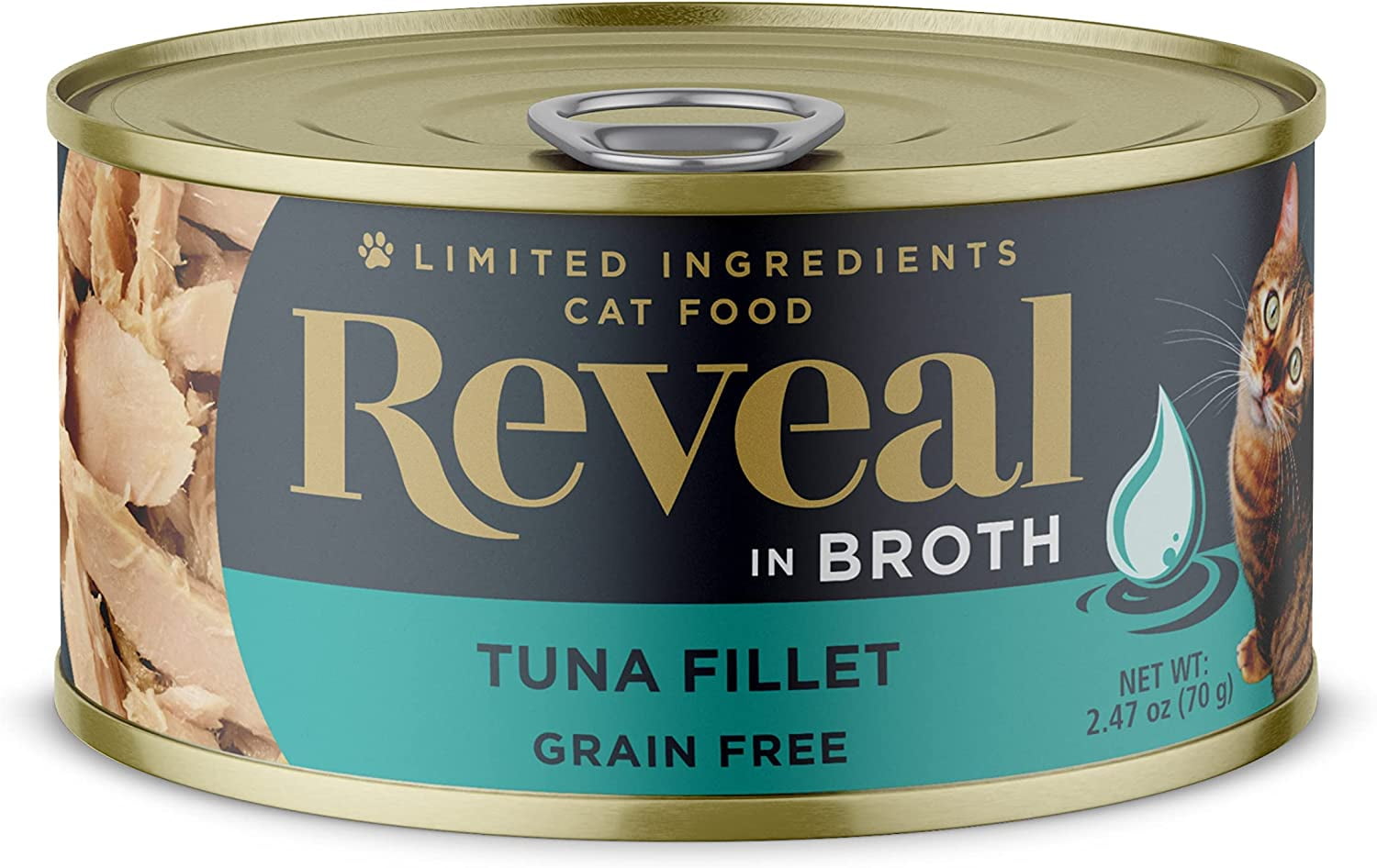 Reveal Natural Wet Cat Food, 24 Pack, Tuna Fillet in Broth, 2.47oz Cans