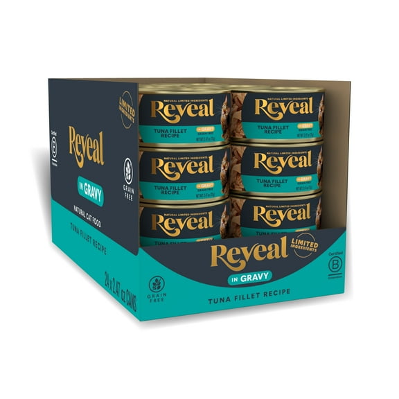 Reveal Natural Wet Cat Food, Tuna in Gravy, 2.47 oz Cans