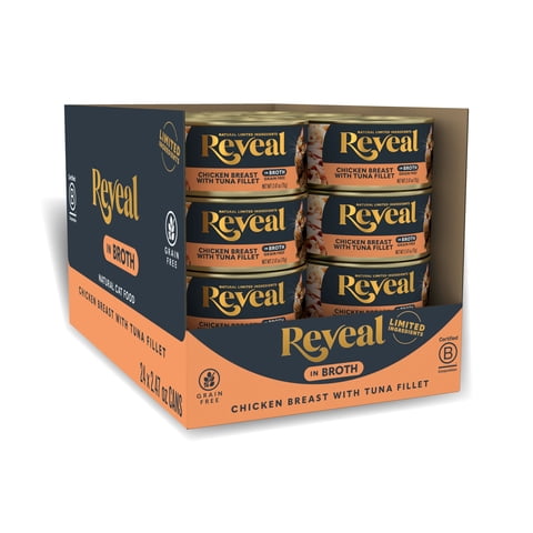 Reveal Natural Wet Cat Food, Chicken Breast with Tuna in Broth, 24 x 2.47oz Cans