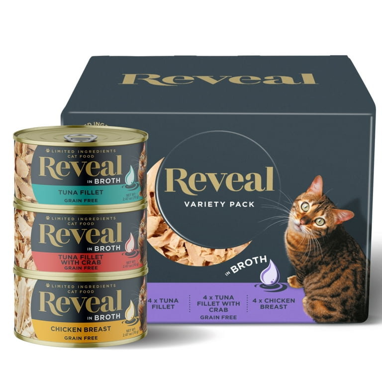 Reveal Natural Wet Cat Food Fish Chicken in Broth Variety Pack