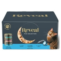 Reveal Natural Wet Cat Food, Fish in Broth Variety Pack, 2.47oz 8 Cans