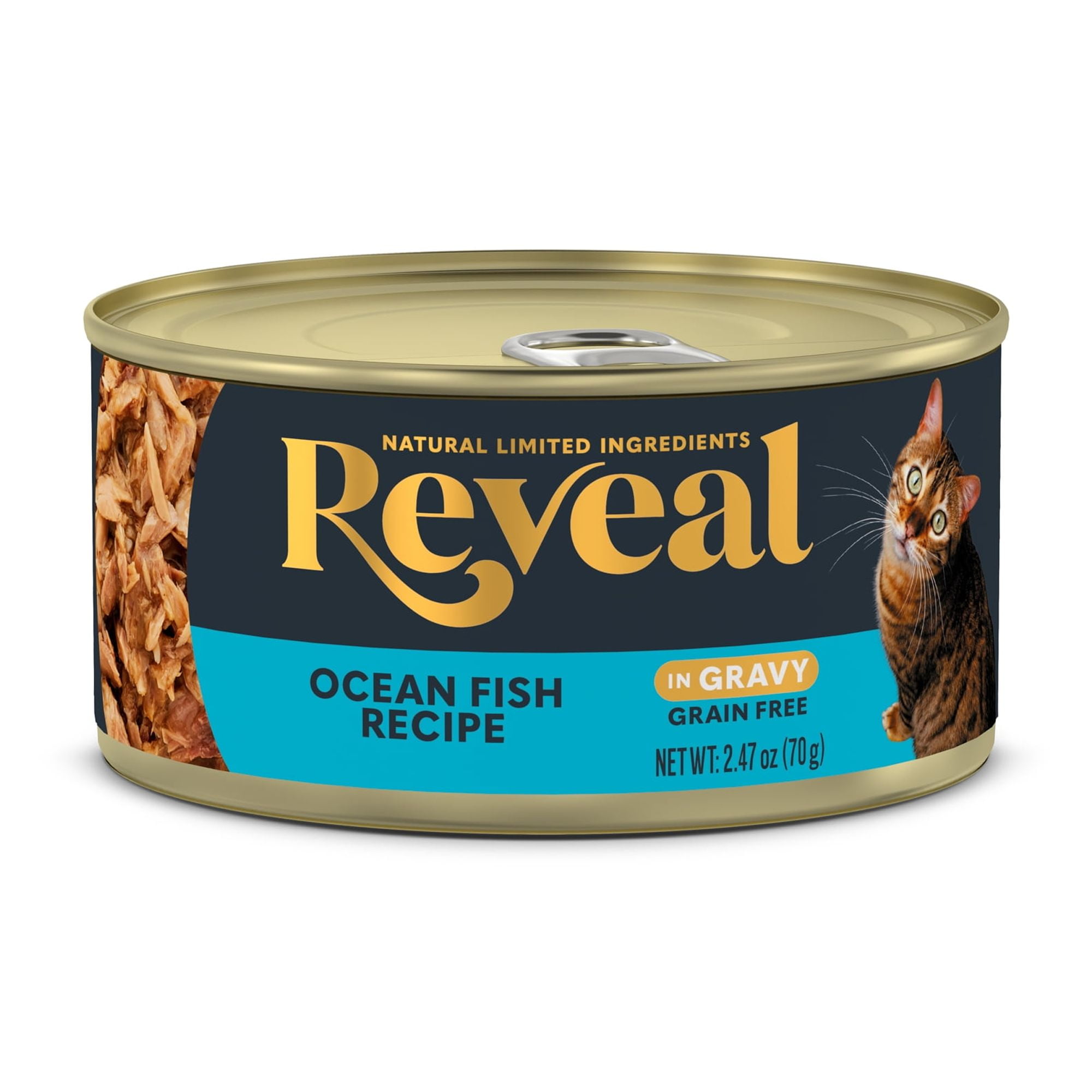 Reveal Pet Food Natural Wet Cat Food Ocean Fish in Gravy 2.47 oz Can