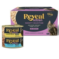 Reveal Natural Wet Kitten Food, Chicken & Tuna Broth Variety Pack, 8 x 2.47oz Cans