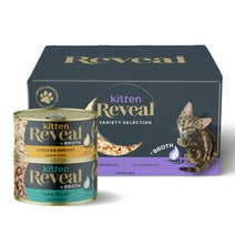 Reveal Natural Wet Kitten Food, Chicken & Tuna Broth Variety Pack, 8 x 2.47oz Cans