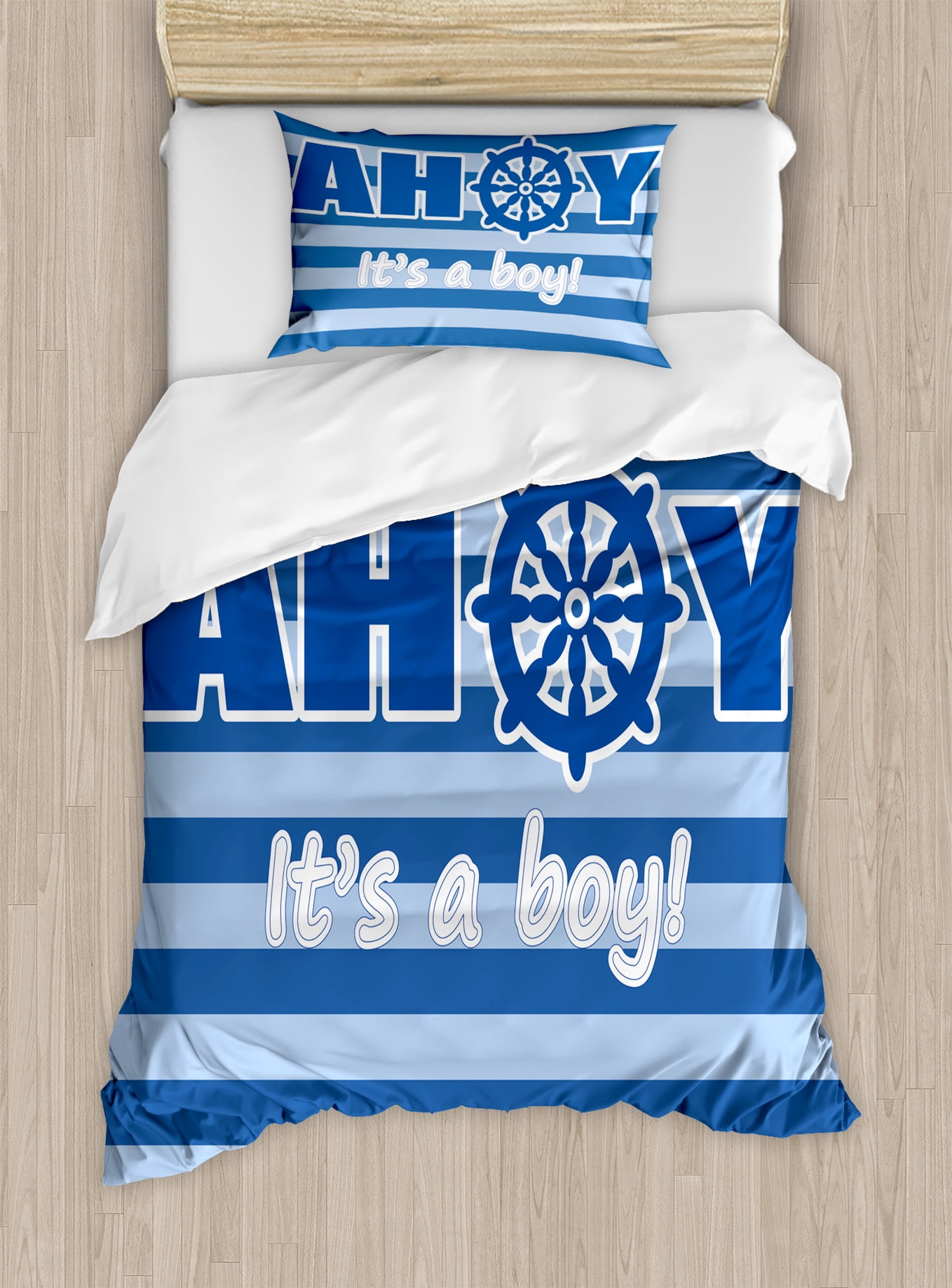 Reveal Party Duvet Cover Sets, Announcement Concept Marine Wheel ...