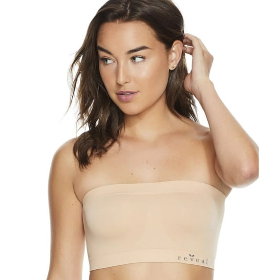 Reveal SAND Seamless Wire-Free Bandeau Bra, US 3X-Large