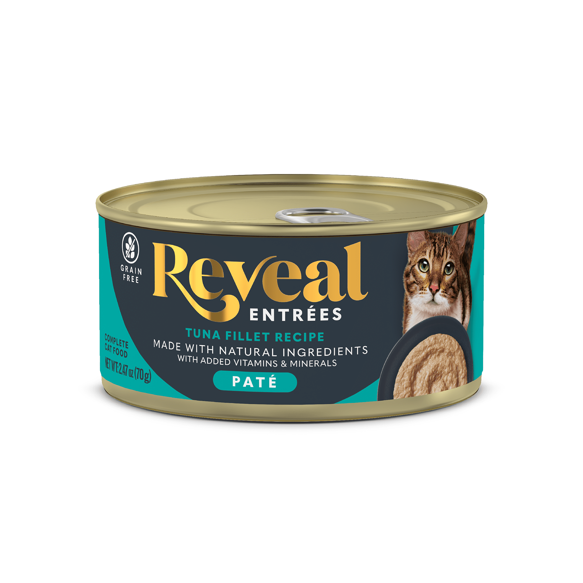 Reveal Pet Food Entrées, Tuna Fillet Paté, 2.47 oz Cans