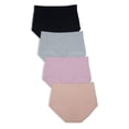 thumbnail image 1 of Reveal Womens High-Waist Cotton Brief 4-Pack Style-RGW615, 1 of 4