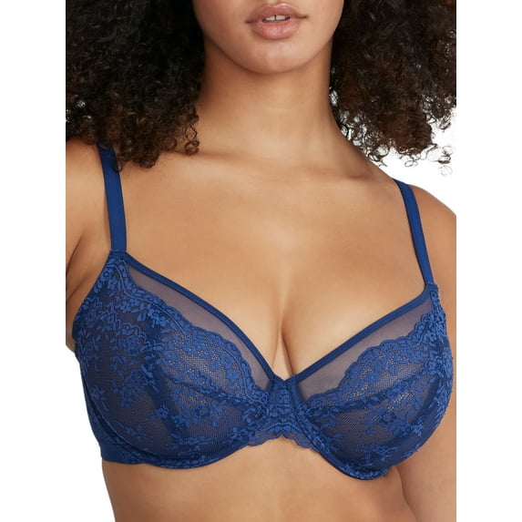 Reveal Womens Low-Key Lace Unlined Demi Bra Style-B30385