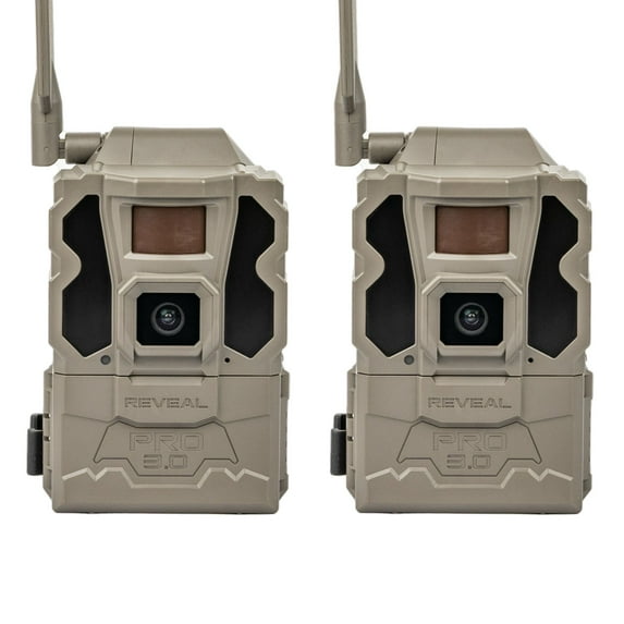 Reveal by Tactacam Pro 3.0 Cellular Trail Camera (2pk) – 4G LTE Hunting & Wildlife Monitoring Camera with GPS, No-Glow Night Vision, Motion Activated, No WiFi Required