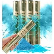 Revealations Gender Reveal Confetti Powder Cannon - Set of 4 Blue