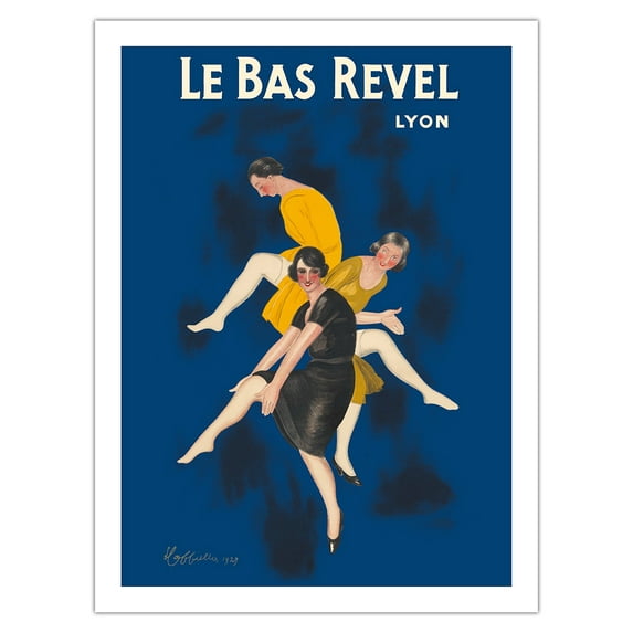 Revel Stockings (Les Bas) - Lyon France - Vintage French Advertising Poster by Leonetto Cappiello c.1929 - Fine Art Matte Paper Print (Unframed) 24x32in