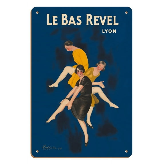 Revel Stockings (Les Bas) - Lyon France - Vintage French Advertising Poster by Leonetto Cappiello c.1929 - 8 x 12 inch Vintage Wood Art Sign