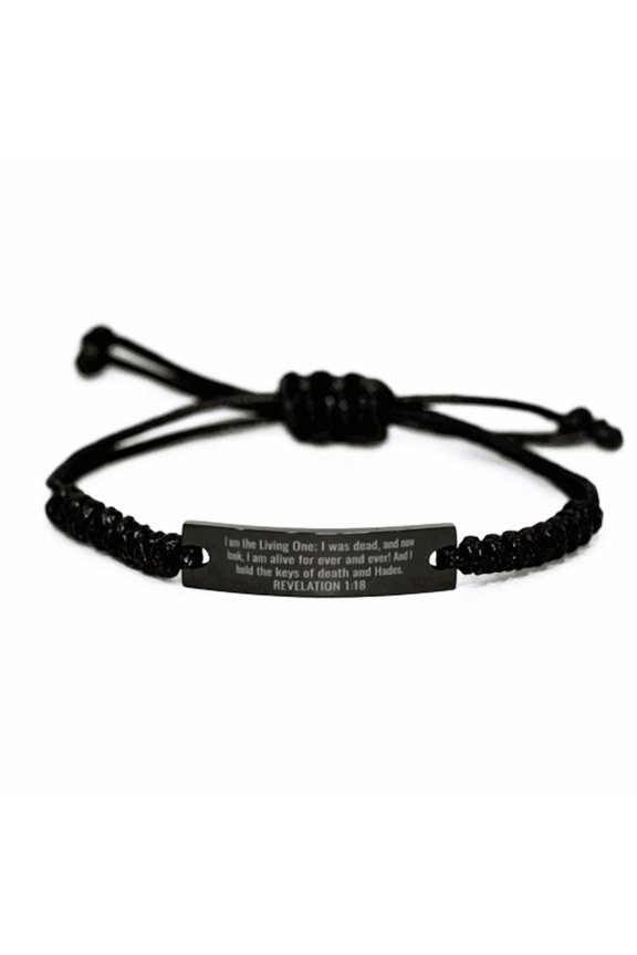 Revelation 1 18 Bracelet Revelation 1:18 Gift Bible Verse Jewelry Easter Bible Scripture Stainless Steel Bracelet