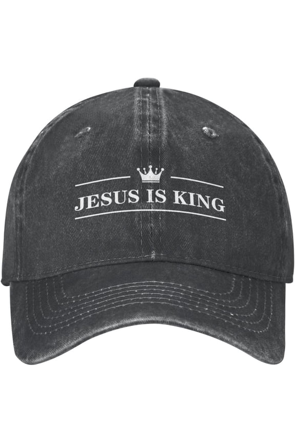 Revelation 14:17 Ball Cap Jesus is King Low Profile Hats for Men Funny Hats