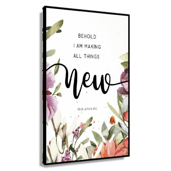 Revelation 21 5 Bible Verse Wall Art, New Year's Christian Wall Decor Scripture Gift, Behold I Am Making All Things New Poster Pictures