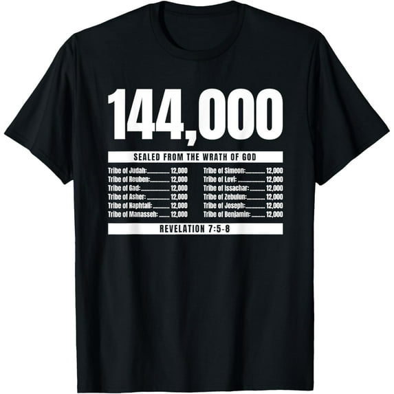 Revelation 7:5-8 / The 144,000 of Israel Sealed / 12 Tribes T-Shirt