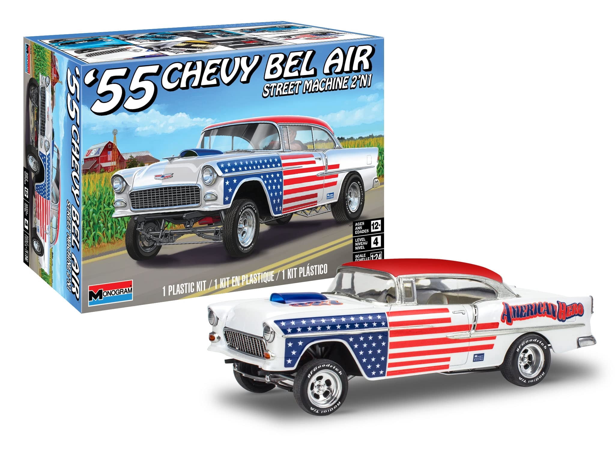 Revell 14519 1955 Chevrolet Bel Air Street Machine 2-in-1 Model Kit, 1:24 Scale, Skill Level 4, 92-Piece
