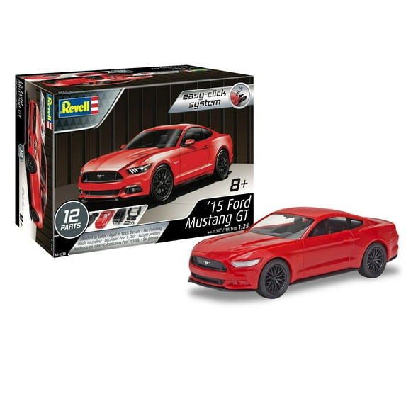 Revell 85-1238 2015 Ford Mustang GT Model Car Kit 1:25 Scale 12-Piece Skill Level 2 Plastic Easy-Click Model Building Kit, Red