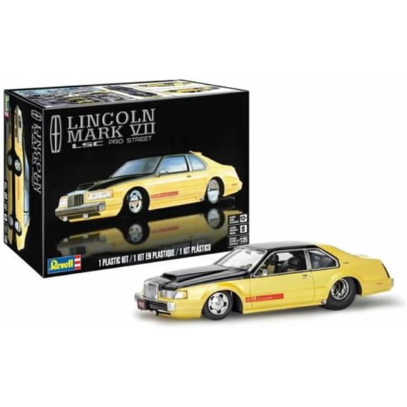Revell Level 5 Model Kit Lincoln Mark VII LSC Pro Street Model, 1/25 Scale, Yellow