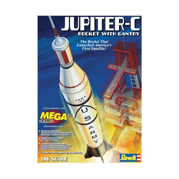 Revell 1:110 Jupiter-C Rocket w/Gantry Tower & Crew Model Kit RMX3706-NEW