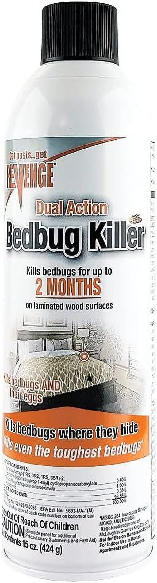 Revenge Dual Action Bedbug Killer, 15 oz Ready-to-Use Aerosol Spray Kills Bedbugs and Eggs, Long Lasting Formula Works for 2 Months