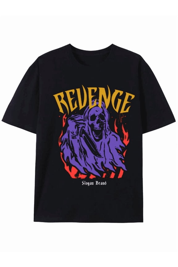 Revenge Ghost Flame Graphic Tee - Slogan Brand