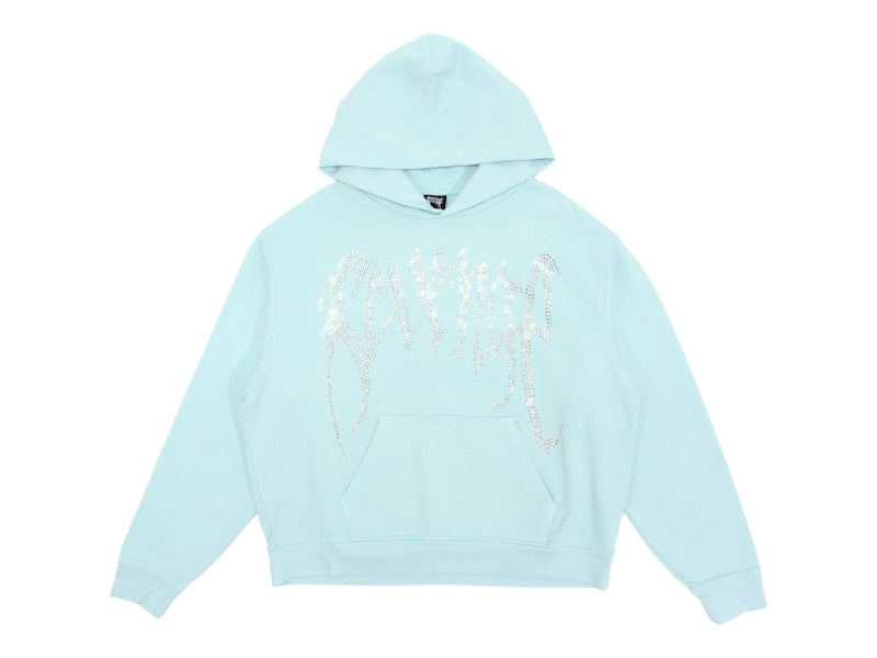 Revenge Men's XXXTentacion Heartbreak Bejeweled Hoodie Baby Blue