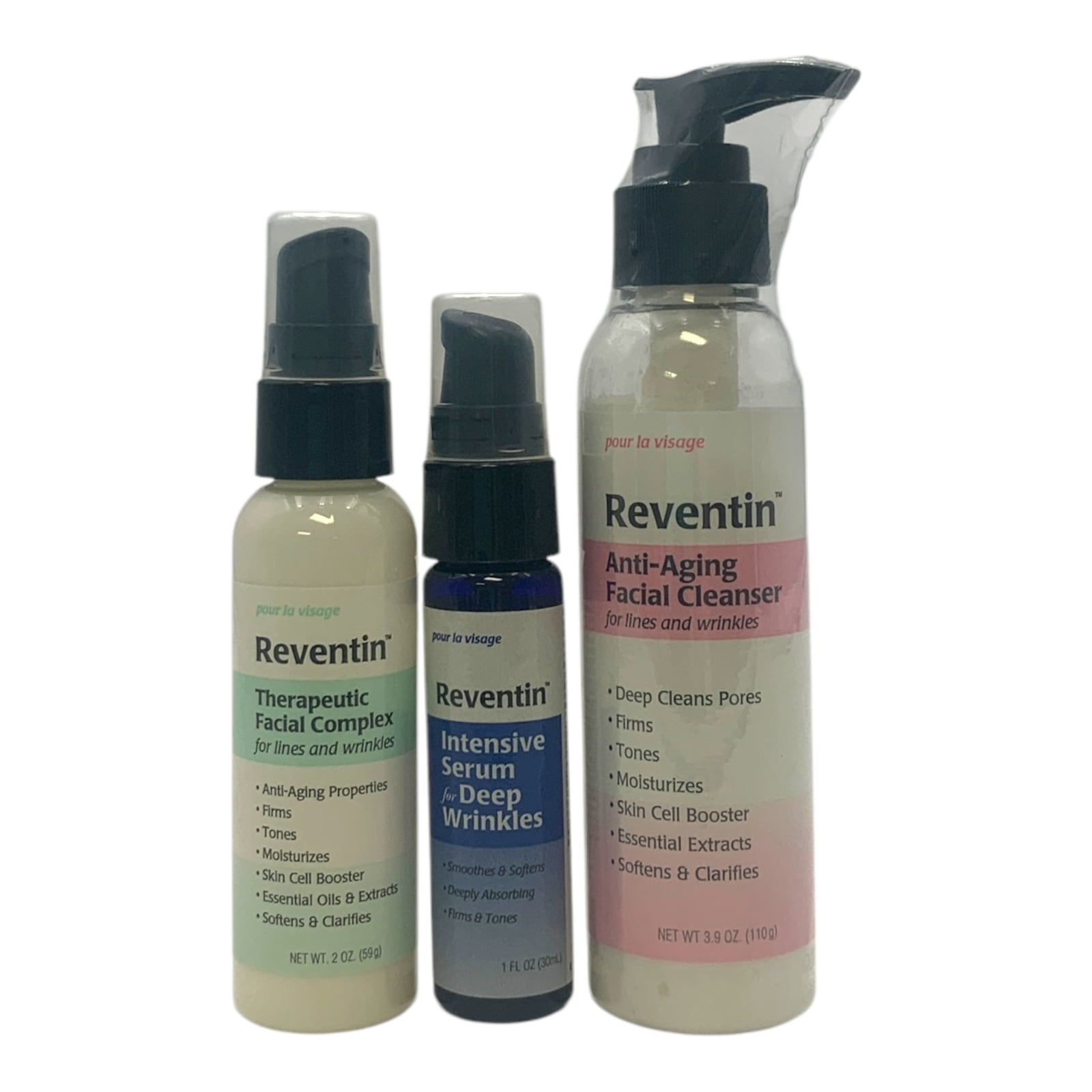 Reventin Anti-Aging Skincare Trio with Cleanser, Serum and Facial Complex