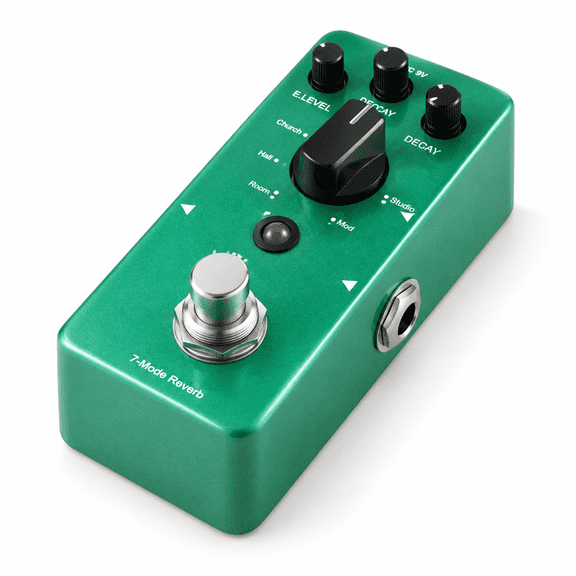 Reverb Guitar Pedal Verb Square Digital 7 Modes Room Hall Church Spring Plate Studio Mod True Bypass