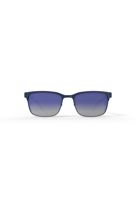 Men's Rectangle Prescription Fashion Sunglasses, RVMOS3000, Satin Navy, 59-18-150, with Case