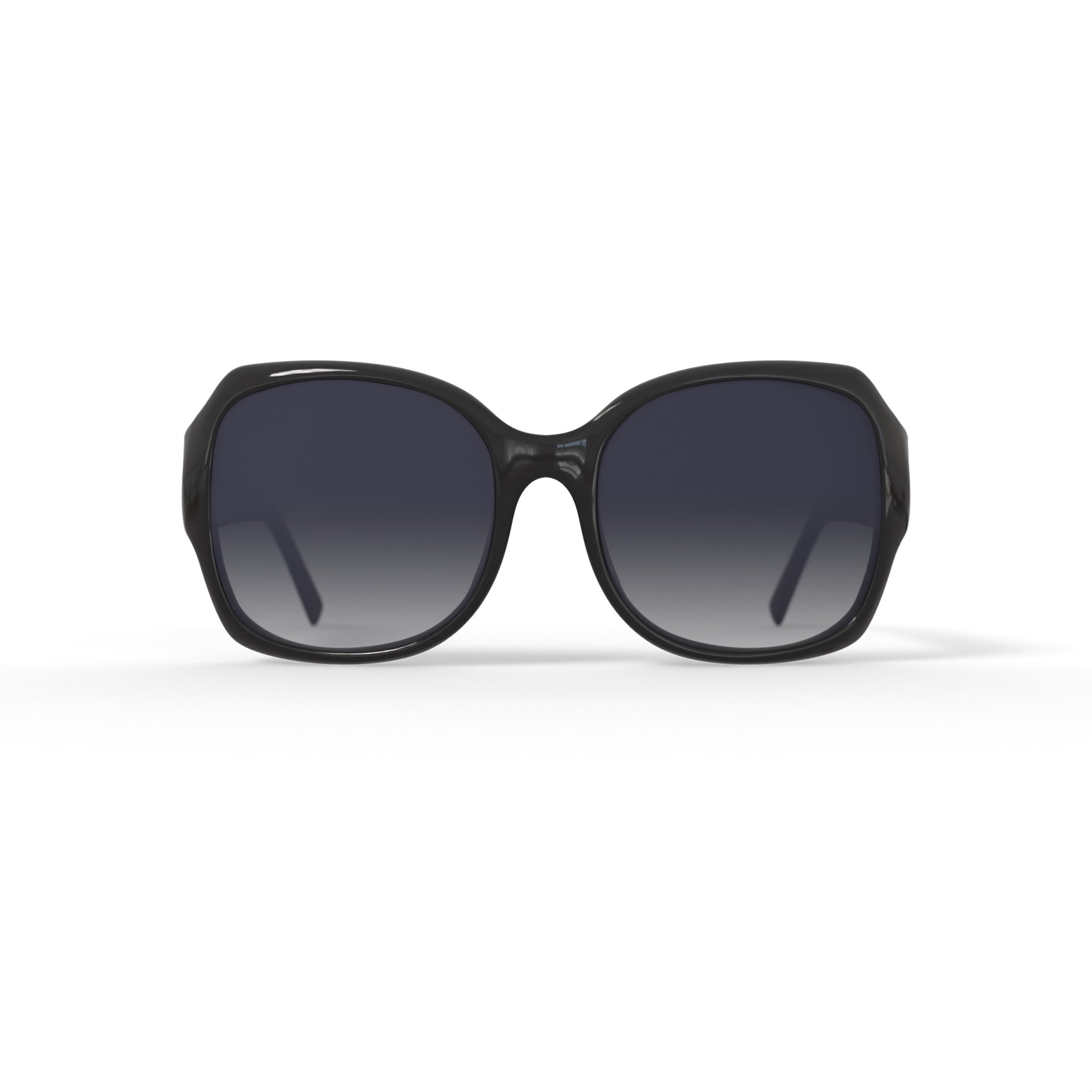 Reverb Women's Butterfly Square Prescription Fashion Sunglasses, RVLOS2009, Black, 56-19-140, with Case