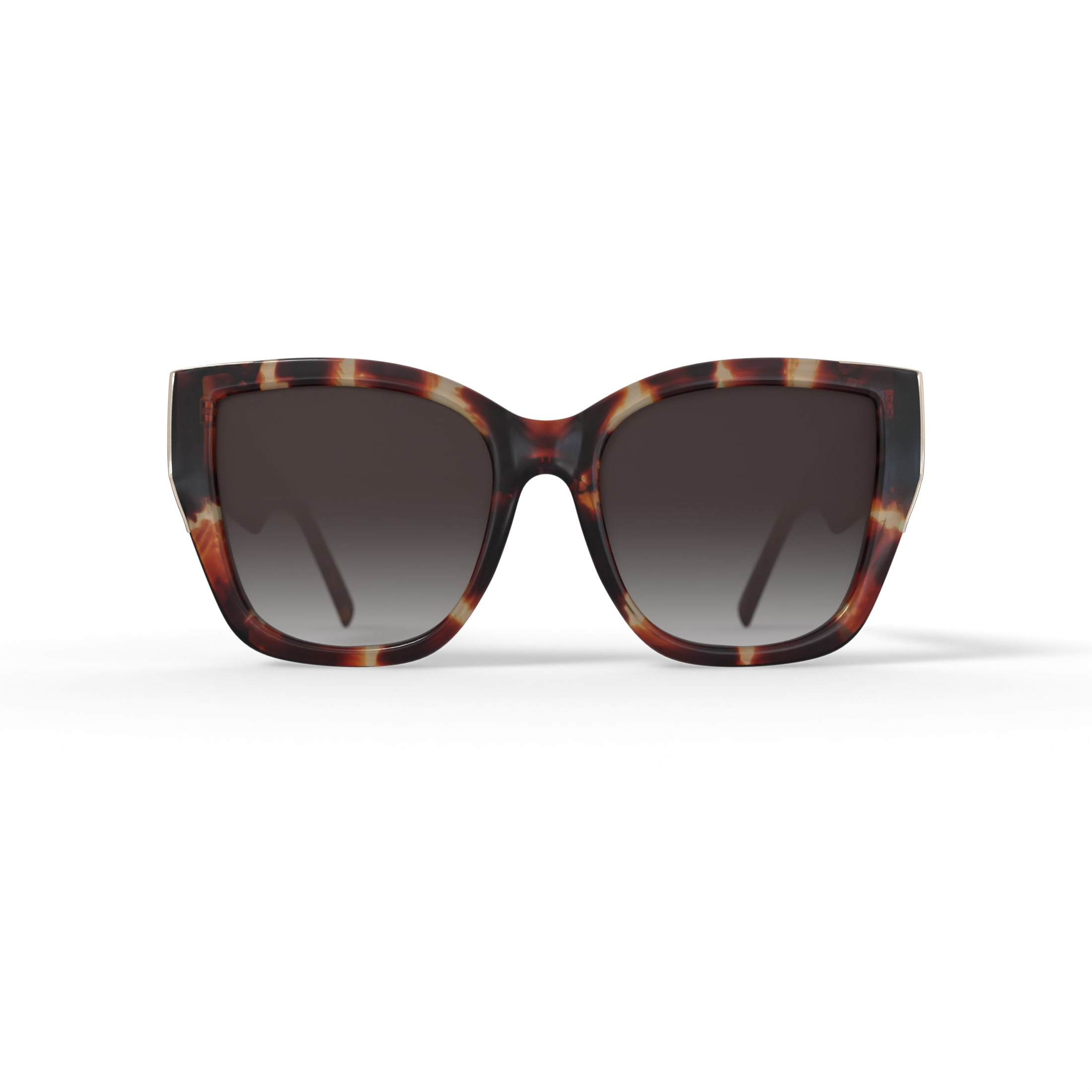 Reverb Women's Overstated Angular Square Prescription Fashion Sunglasses, RVLOS2002, Tortoise, 55-19-145, with Case