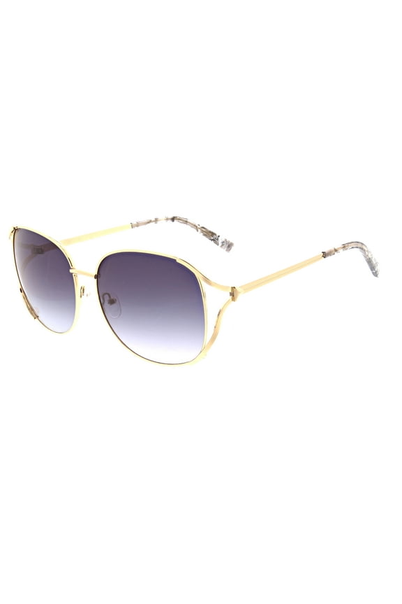 Women's Vented Square Prescription Fashion Sunglasses, RVLOS4000, Gold, 61-16-140, with Case