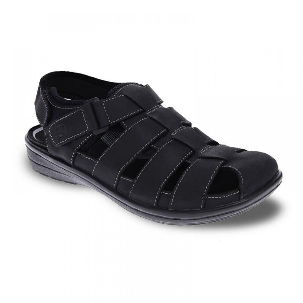 revere Men\'s Black Closed-Toe Fisherman Sandals Size 10 Alpine Swiss Marlin Mens Fisherman Sandals | Vegan Leather  main image 4