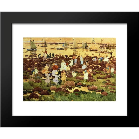 Revere Beach 20x24 Framed Art Print by Prendergast, Maurice