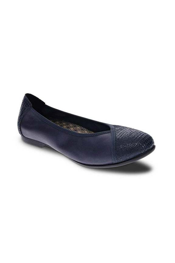 Revere Nairobi Women Slip-on Casual Shoes In Navy Lizard/sapphire